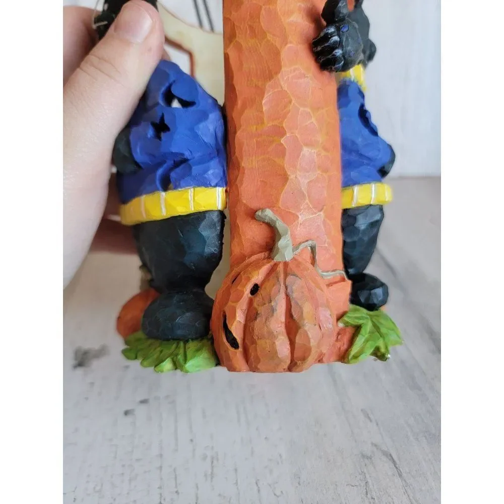 Unique ceramic rustic hat tea light holder Lantern spider pumpkin Halloween home - Picture 7 of 11